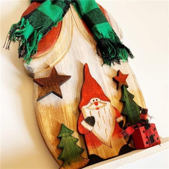 Wood Christmas Snowman Figurines Xmas & Winter Decorations 14.5'' Inches - Picture 7 of 7